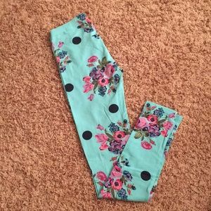 Never Worn Polka Dot and Flowered Leggings